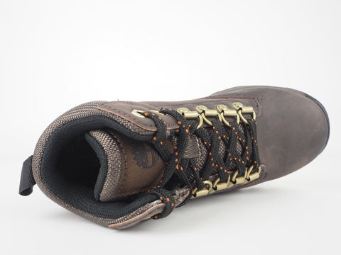 Boys Timberland Keele Ridge A1UUD Dark Brown Leather Lace Up Hiker Boots