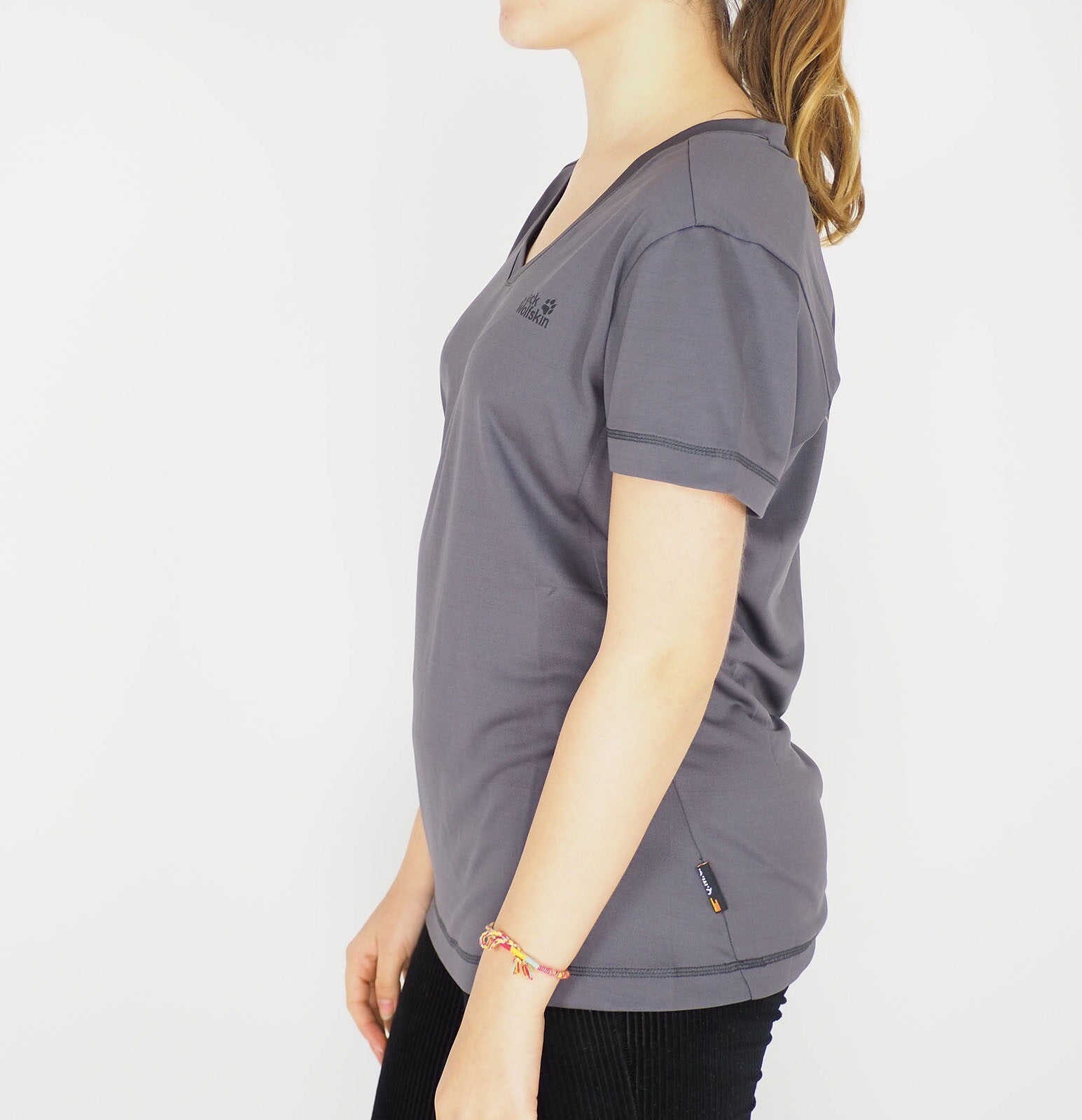 Womens Jack Wolfskin 1804111 Dark Steel Short Sleeve T-Shirt