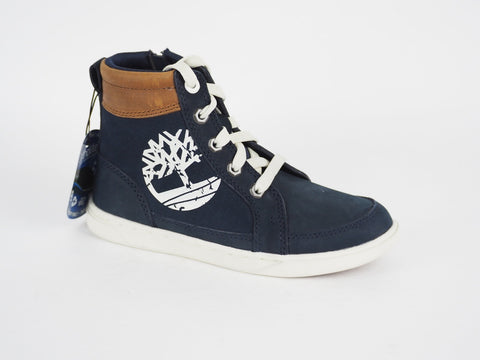 Infants Timberland Metrowest 1586A Black Leather Side Zip Casual Boys Trainers