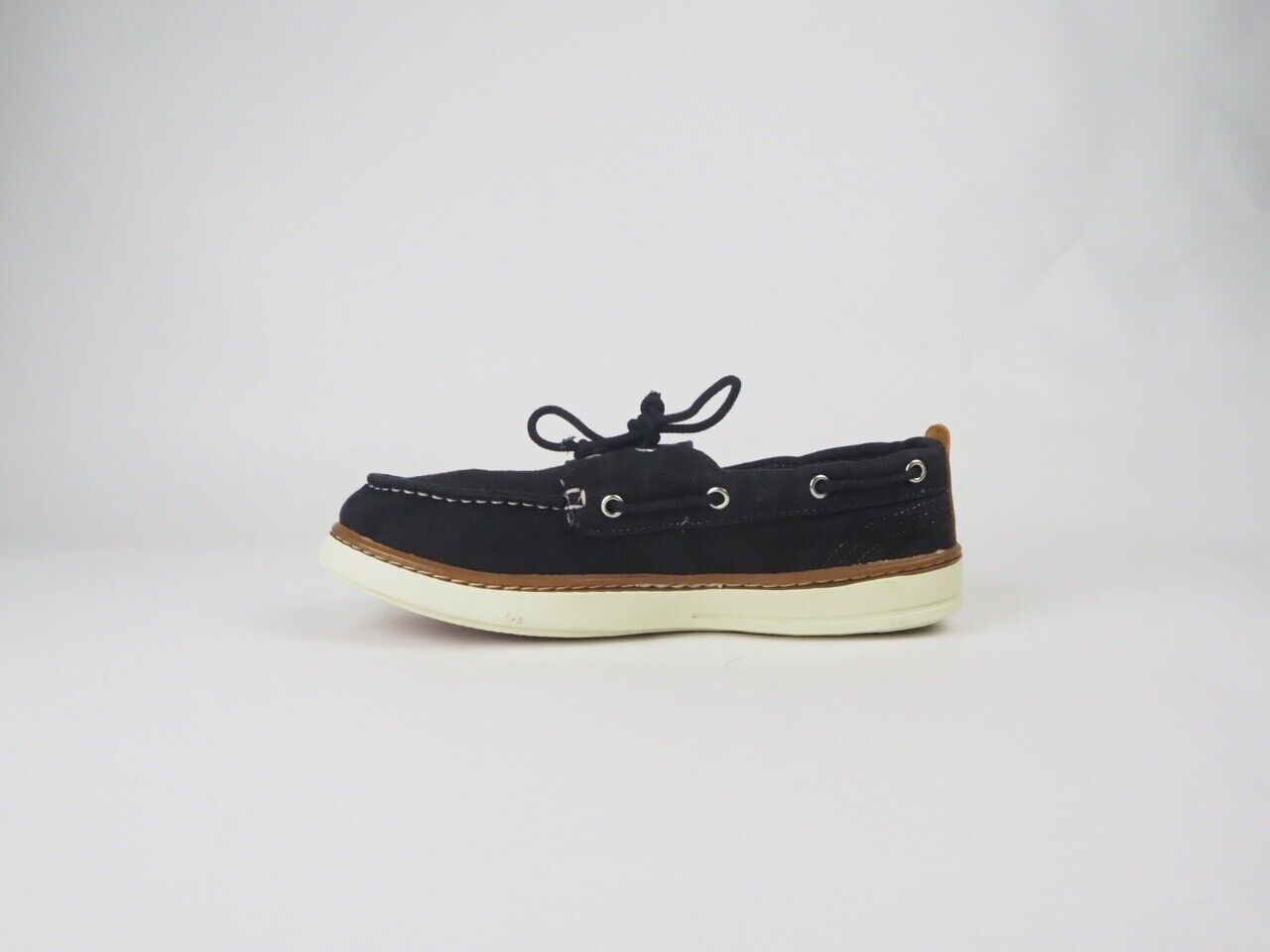 Mens Timberland Hookset Handcrafted Black 2 Eye A17PT Canvas Lace Up Boat Shoes
