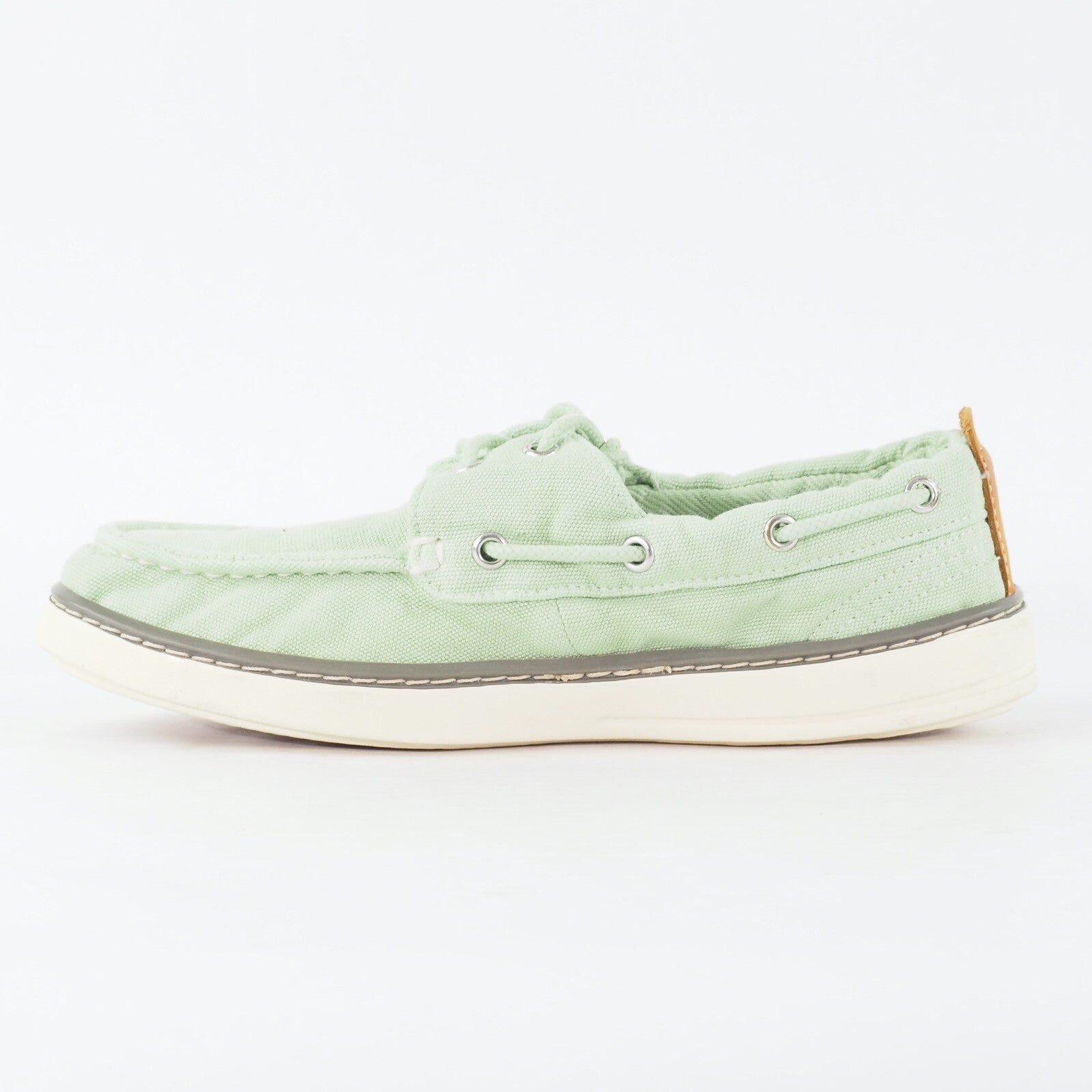 Mens Timberland Hookset A15HI Smoke Green Canvas Lace Up Casual Boat Shoes
