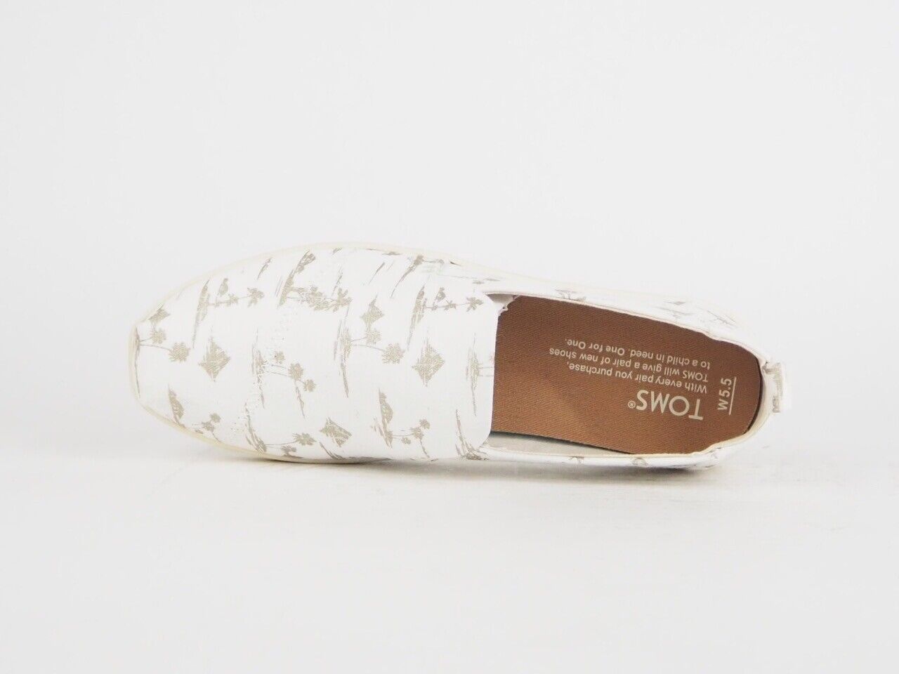 Womens Toms Deconstructed Alpargata White Gold Flats Slip On Trainers Uk 3.5