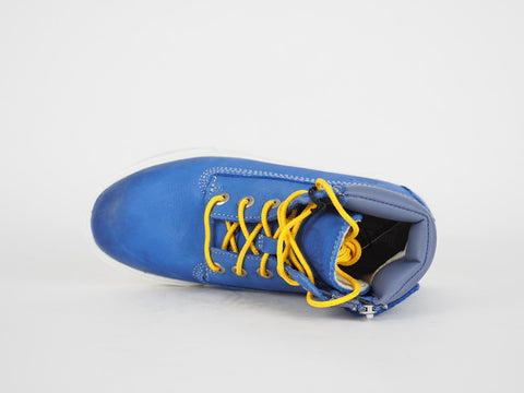 Unisex Timberland EK 2.0 6 Inch 1874A Blue Leather Laced Zip Up Chukka Boots