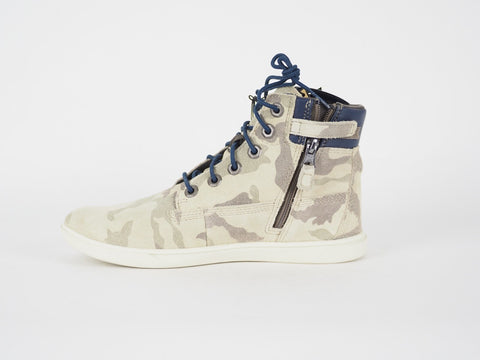 Juniors Timberland Groveton 6 In A15ZK Beige Leather Kids Boots Lace Up Trainers