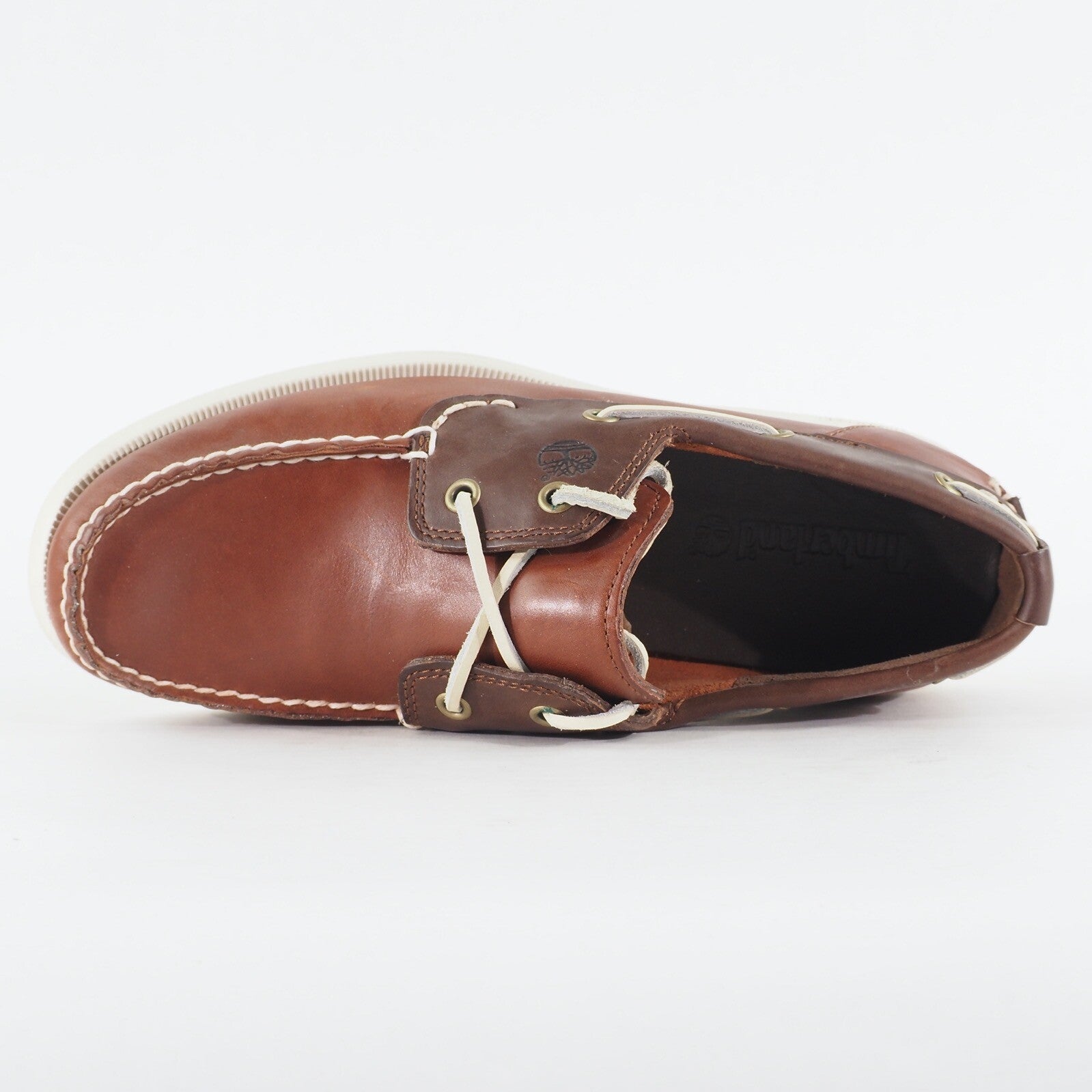 Mens Timberland Heritage CW 2 Eye A13HE Brown Leather Lace Up Casual Boat Shoes