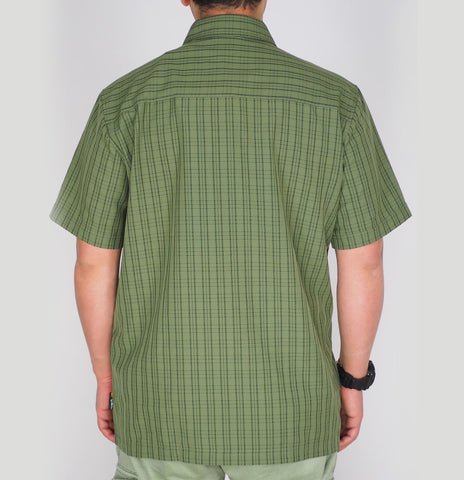 Mens Jack Wolfskin Thompson 1401041 Burnt Olive Short Sleeved Shirt 