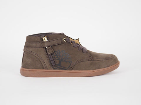 Boys Timberland Groveton A18JJ Brown Leather Trainers Casual Kids Chukka Boots