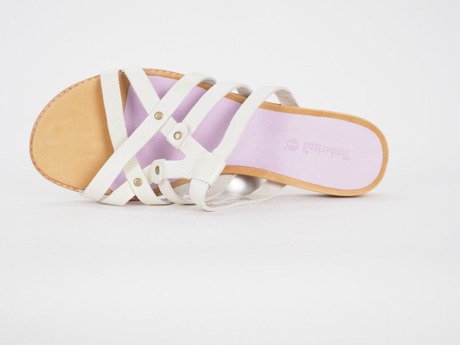Womens Timberland Knbnk Brds 12677 White Leather Casual Summer Strappy Sliders