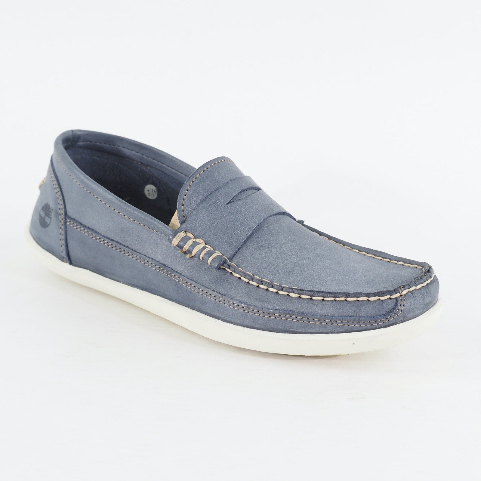 Mens Timberland Odelay Penny A13ZR Navy Blue Leather Slip On Casual Loafer Shoes