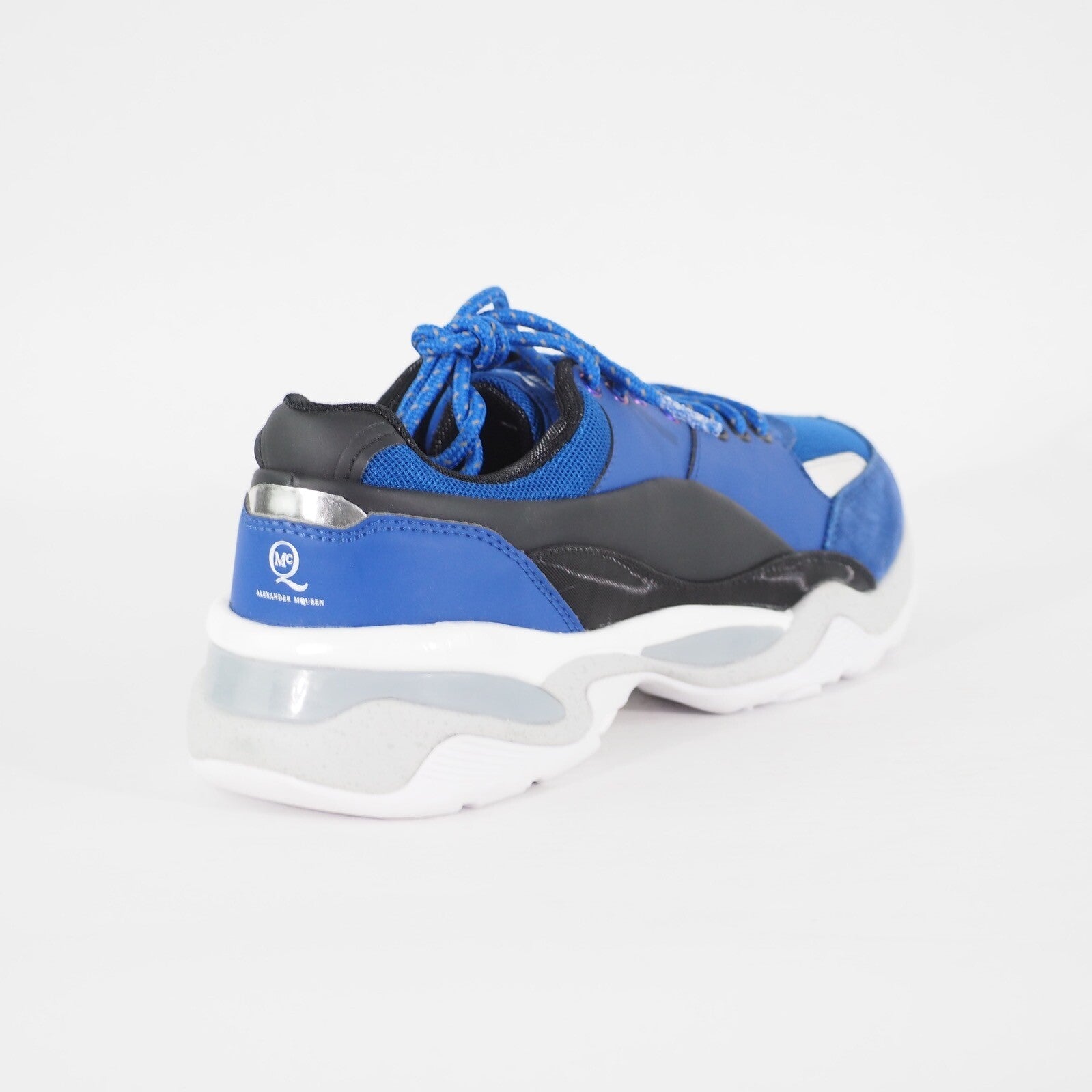 Adults Puma MCQ Tech Runner Low 359499 01 Blue Cotton Lace Casual Walking Shoes 