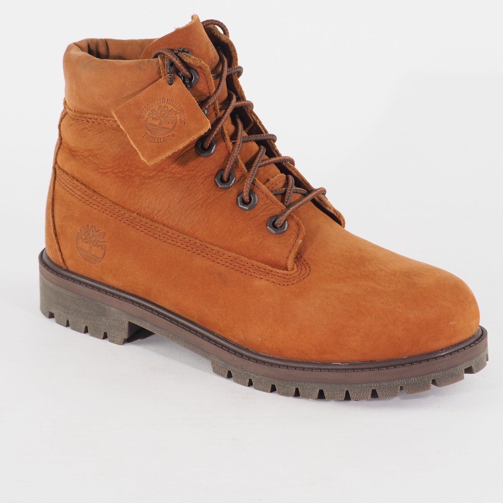 Juniors Timberland 6 Inch Premium A2BKM Brown Leather Lace Casual Walking Boots