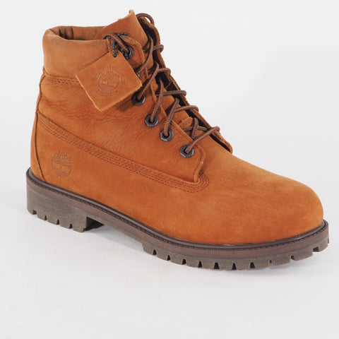 Juniors Timberland 6 Inch Premium A2BKM Brown Leather Lace Casual Walking Boots