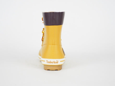 Boys Girls Timberland Classic Rain 89912 Yellow Wellingtons Lace Up Rain Wellies