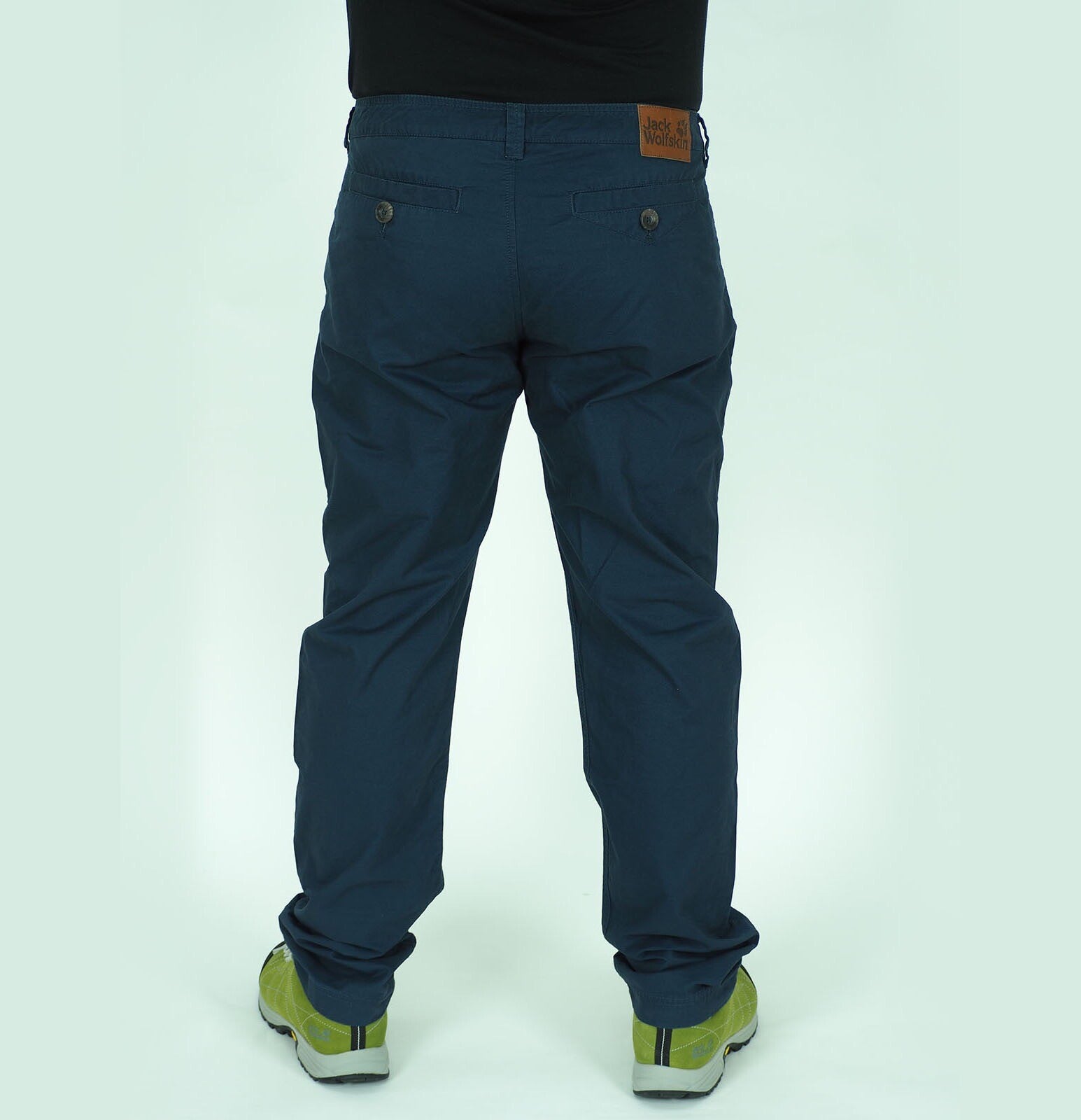 Mens Jack Wolfskin Standford 1502621 Navy Regular Fit Low Waist Casual Trousers