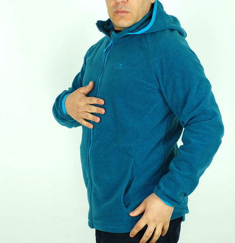 Mens Jack Wolfskin Ledro 5007711 Moroccan Blue Warm Zip Up Fleece Sweatshirt