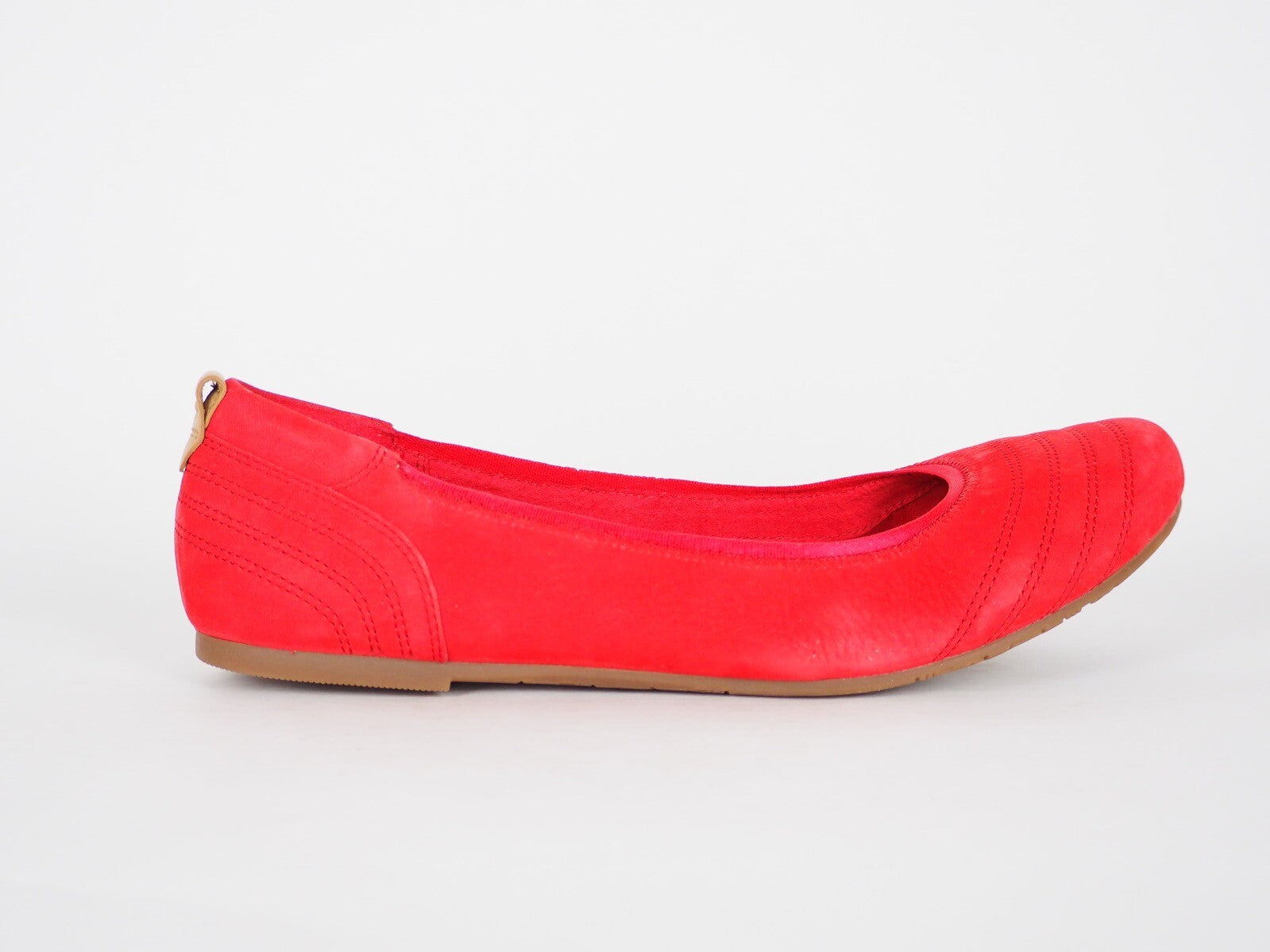 Womens Timberland EK Elsworth 8941R Red Suede Slip On Ballerina Shoes