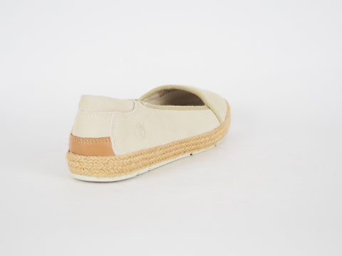 Womens Timberland Casco Bay A17E2 Beige Leather Summer Shoes Slip On Flats