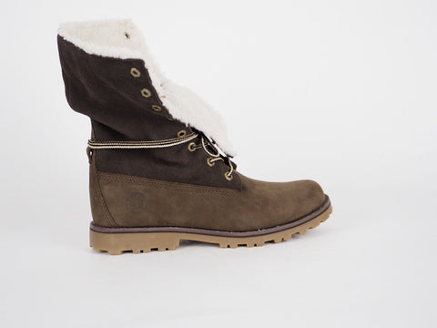 Girls Timberland Trapery 6 Inch Shearling A156Y Brown Leather Lace Up Boots