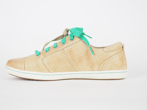 Womens Timberland EK Northprt 8038A Beige Leather Lace Up Casual Walking Shoes