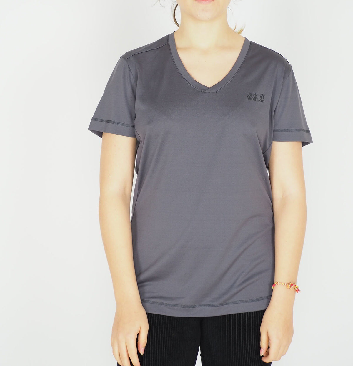 Womens Jack Wolfskin 1804111 Dark Steel Short Sleeve T-Shirt