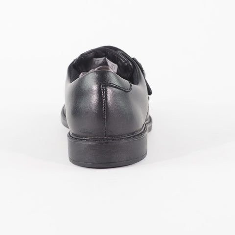 Girls Clarks Scala Street Black Leather Leader Double Strap School Walking Shoes