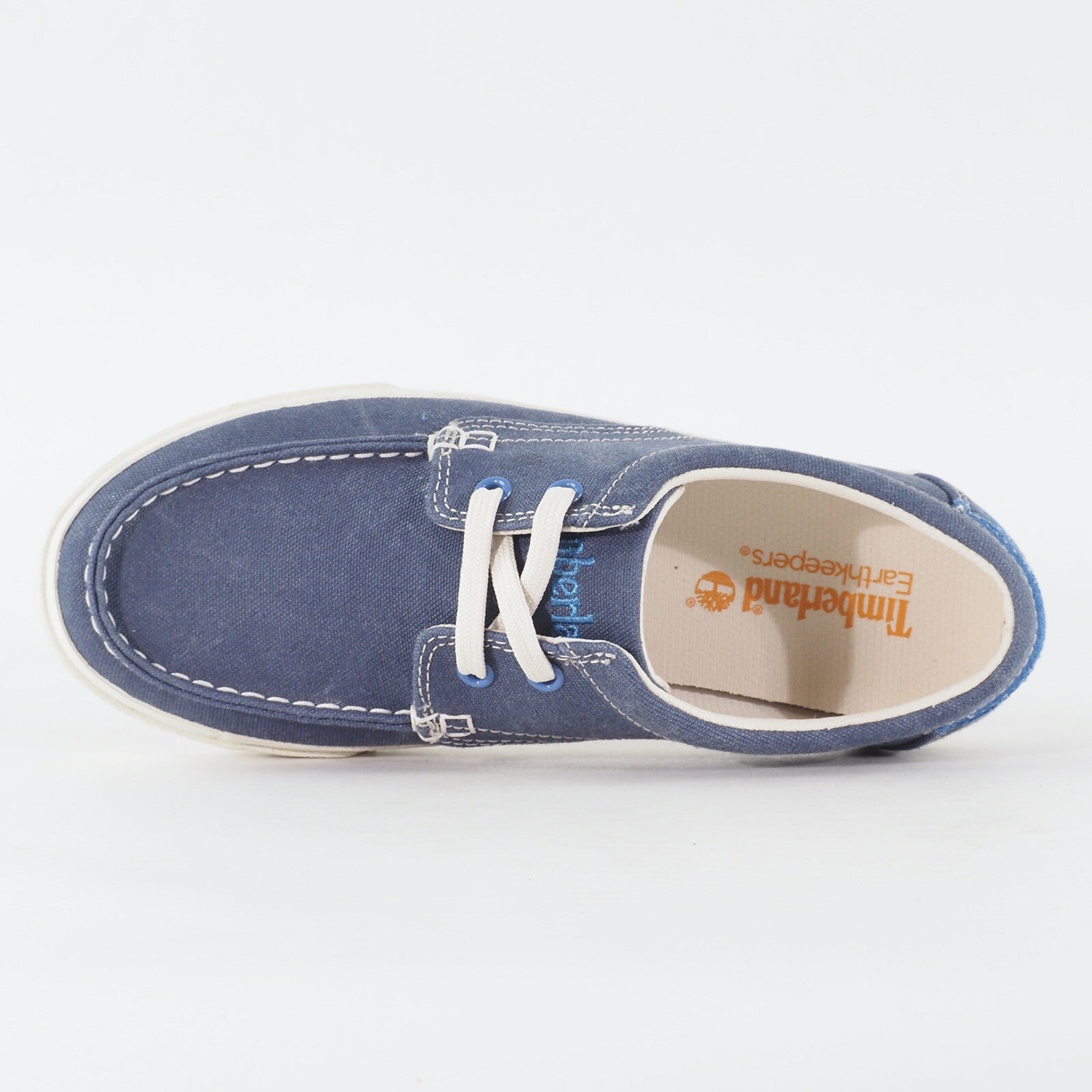 Mens Timberland Hookset Camp Ox 9317B Medium Blue Canvas Lace Up Casual Shoes