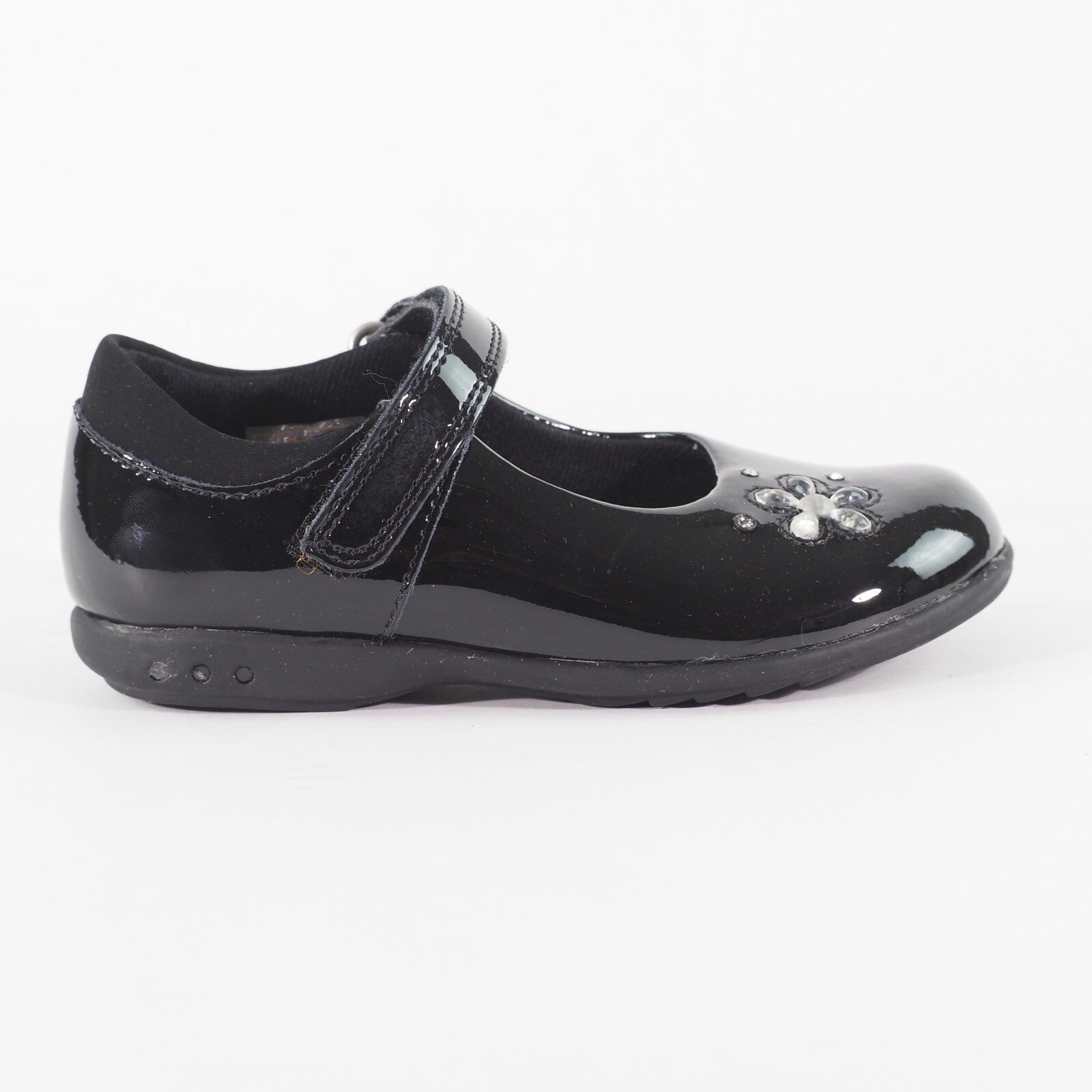 Girls Clarks Trixi Candy Pre Black Leather Single Strap School Walking Shoes