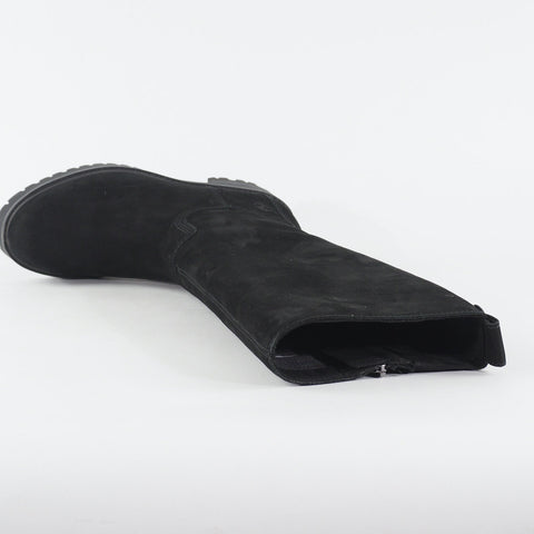 Womens Timberland Courmayeur Valley High A23YF Black Nubuck Leather Zip Up Boots