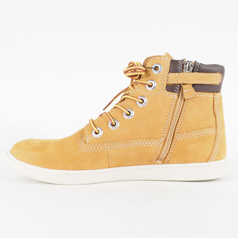 Junior Boys Timberland Groveton 6 Inch A161I Wheat Brown Leather Lace Up Shoes