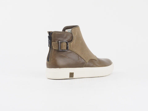 Womens Timberland Amherst A1I34 Brown Leather Casual Shoes Slip On Ankle Boots