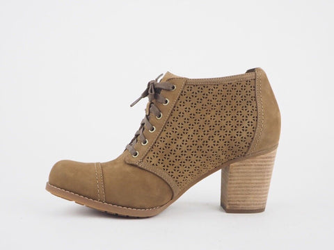 Womens Timberland Rudston Perf 8132R Lt Brown Leather Lace Up Shoe Boots