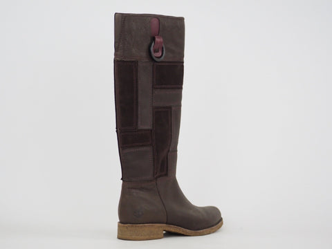 Womens Timberland Stephania 55382 Dark Brow Leather Tall Winter Boots UK 4.5