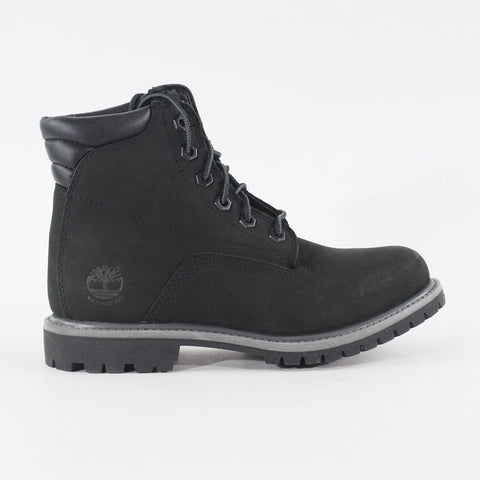 Womens Timberland Waterville 6 Inch A17VM Black Leather Lace Up Casual Boots
