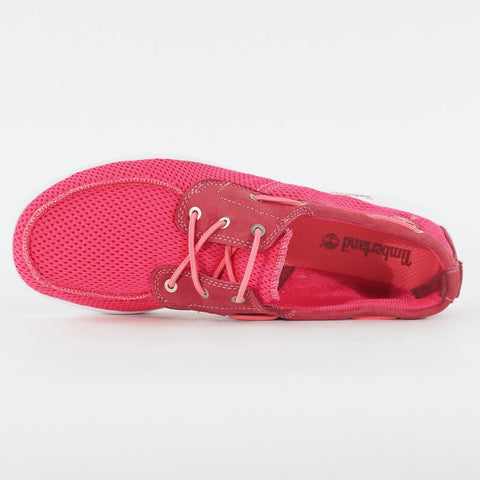 Womens Timberland EK Seneca 3730A Rose Red Fabric / Leather Lace Up Casual Shoes
