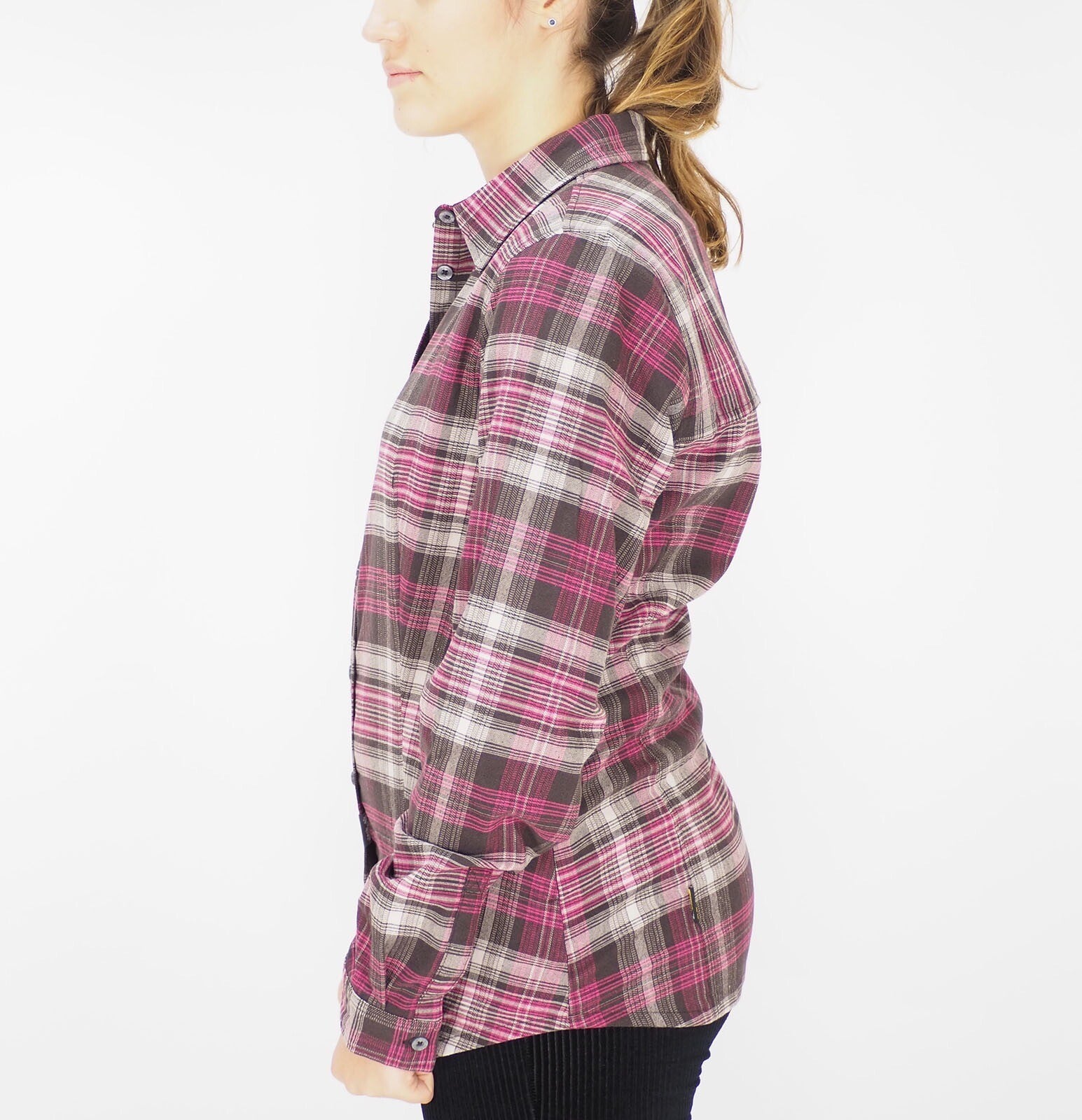 Womens Jack Wolfskin Sealriver 1401841 Ground Checks Pink Button Up Casual Shirt