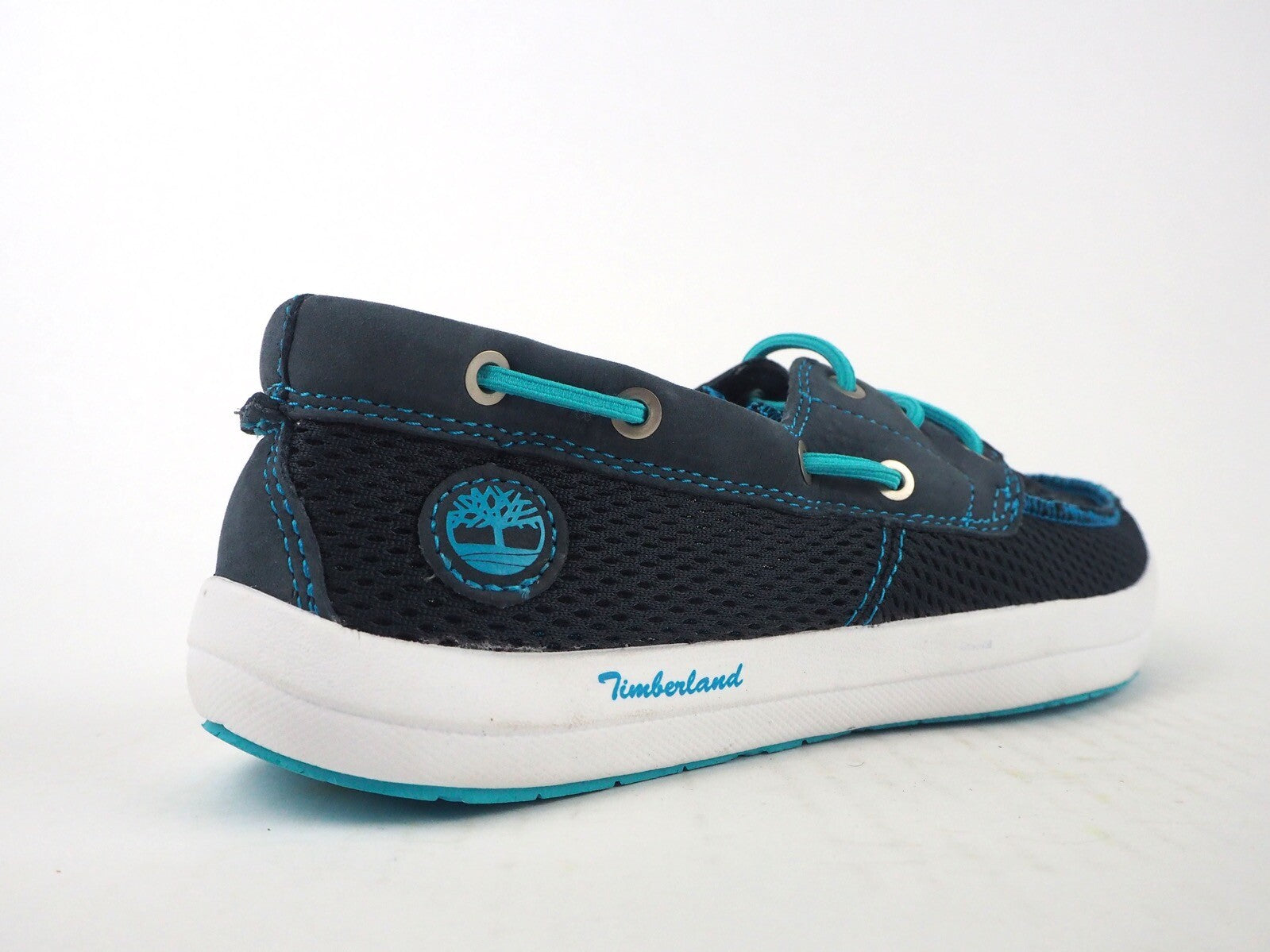 Womens Timberland Mesh 2 Eye Boat 3734A Navy Textile Leather Boat Shoes