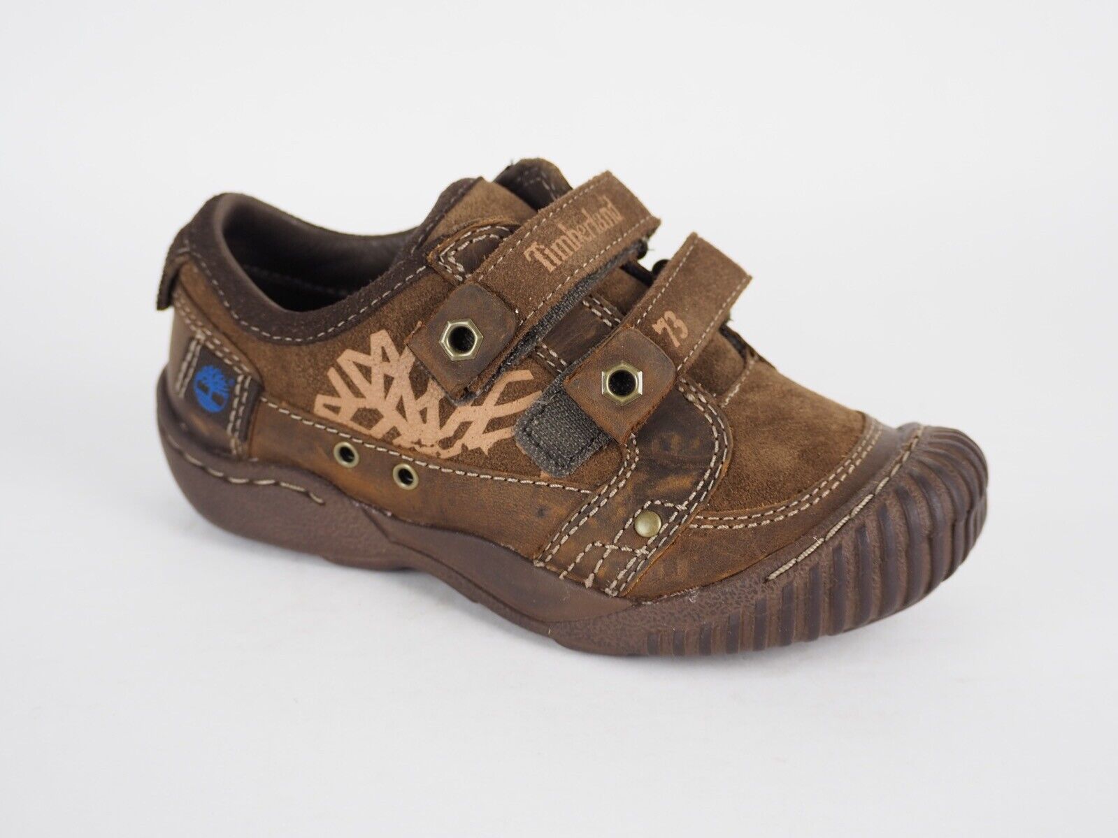 Infants Timberland Crown 31839 Dark Brown Leather 2 Strap Casual Kids Shoes
