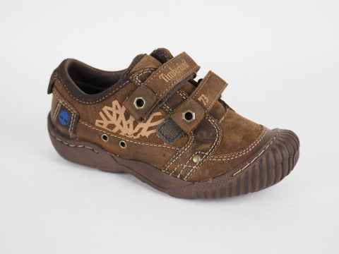 Infants Timberland Crown 31839 Dark Brown Leather 2 Strap Casual Kids Shoes