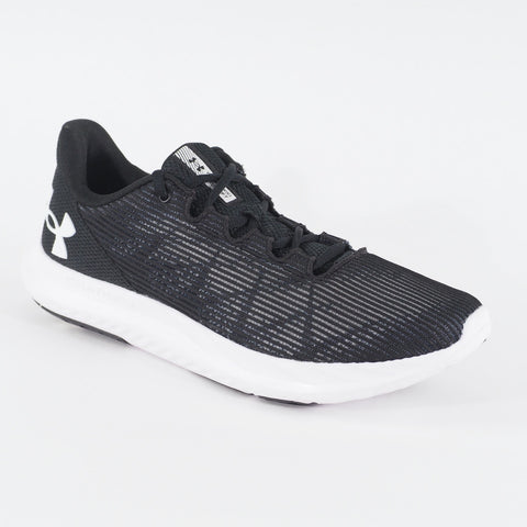 Mens Under Armour Charged S Swift Black Mesh Running Lace Up Sports Trainers