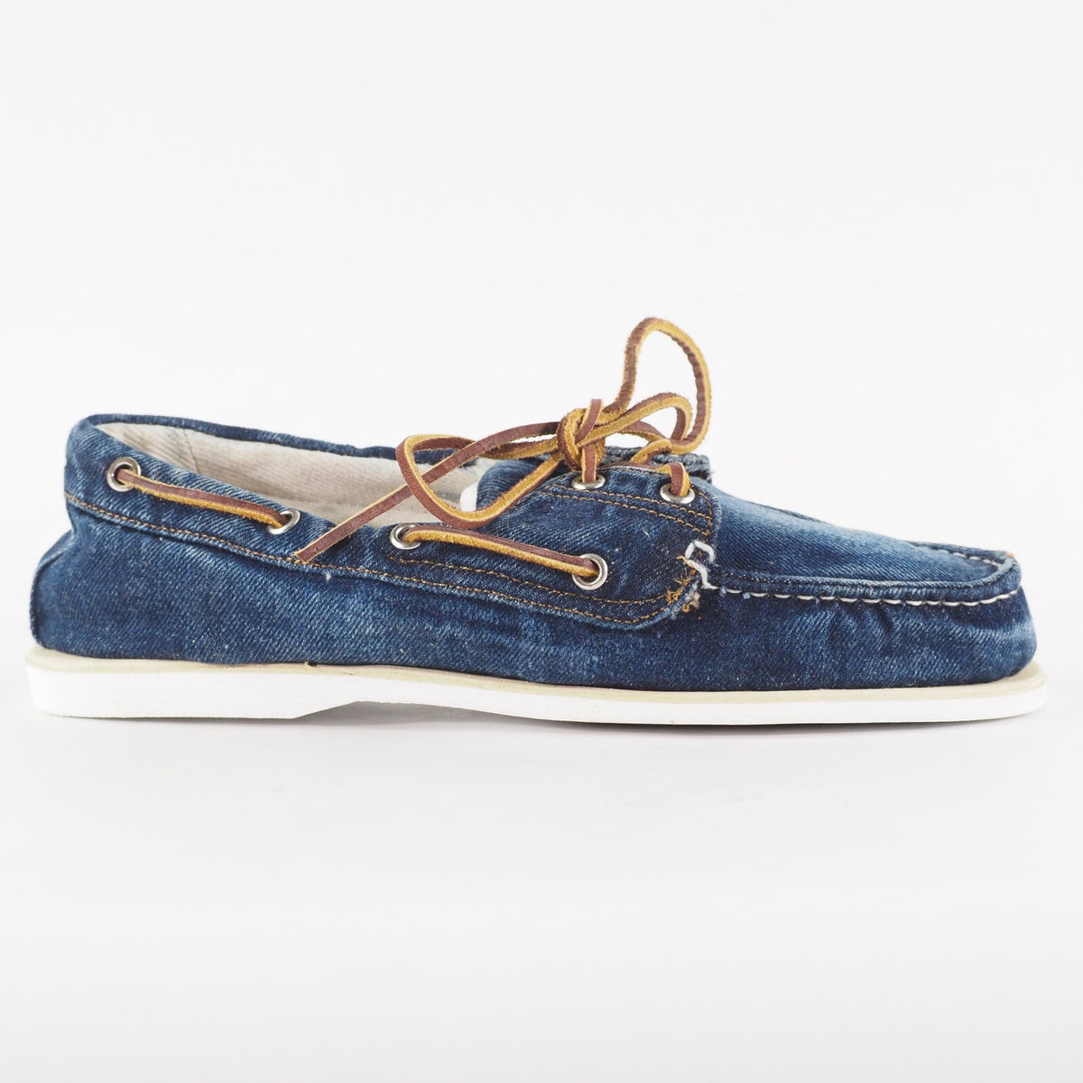 Mens Timberland Classic 2 Eyed 6750B Blue Denim Lace Up Casual Boat Shoes