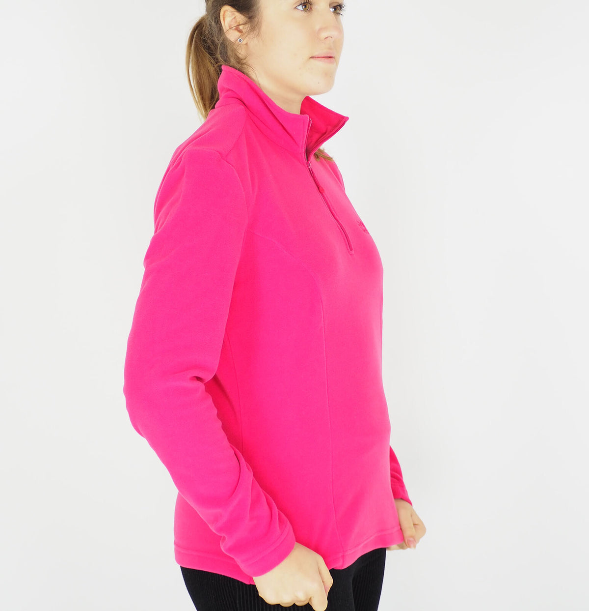 Womens Jack Wolfskin Gecko Fleece Azalea Red Half Zip Long Sleeved Top