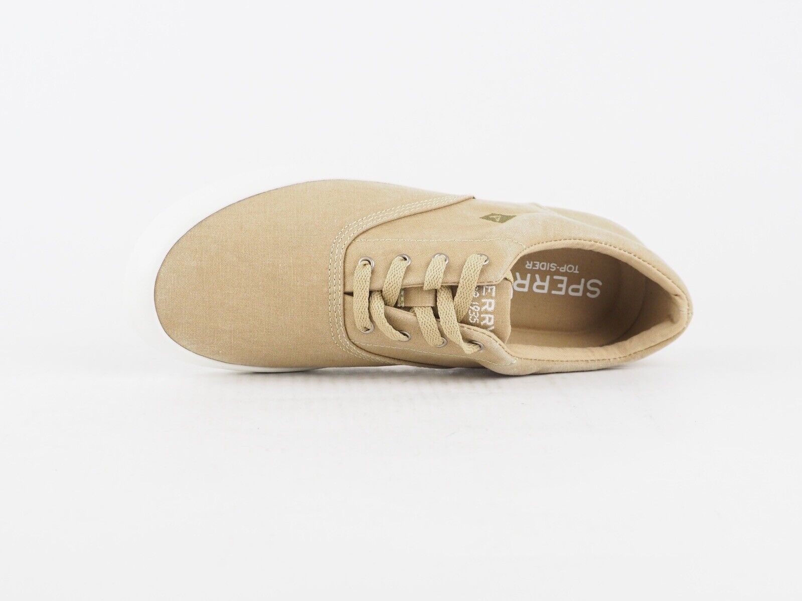 Mens Sperry Top Sider Wahoo STS14358 Beige Lace Up Casual Sports Trainers
