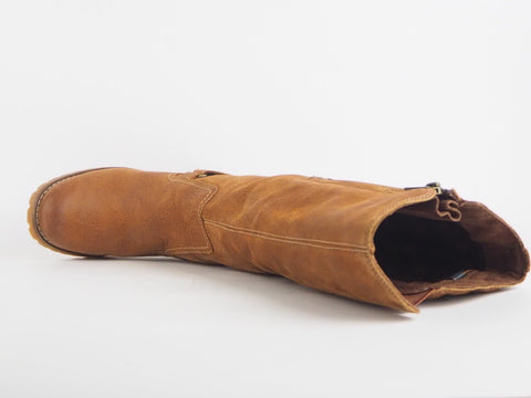 Womens Timberland Classic Hight Top 1617RW Leather Tan Ladies Zip Side Boots