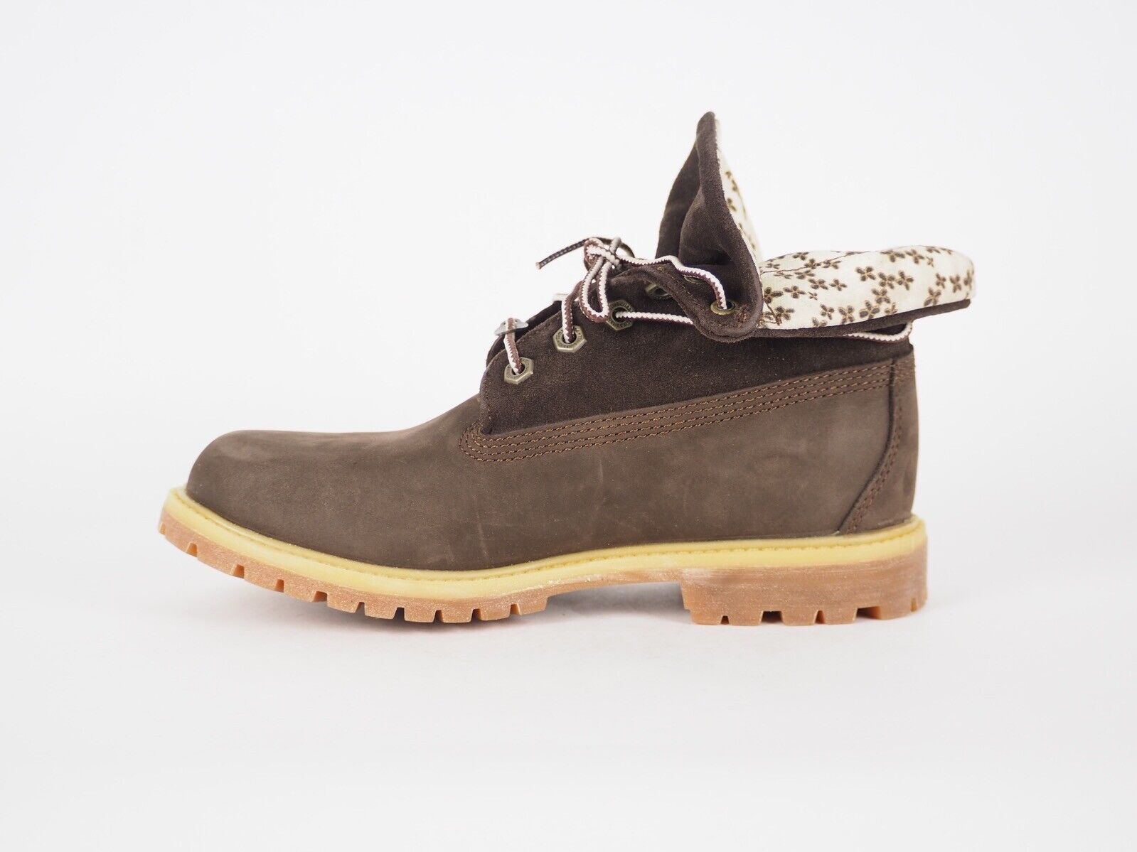 Womens Timberland EK Authentics 8100B Brown Leather Roll Top Casual Chukka Boots