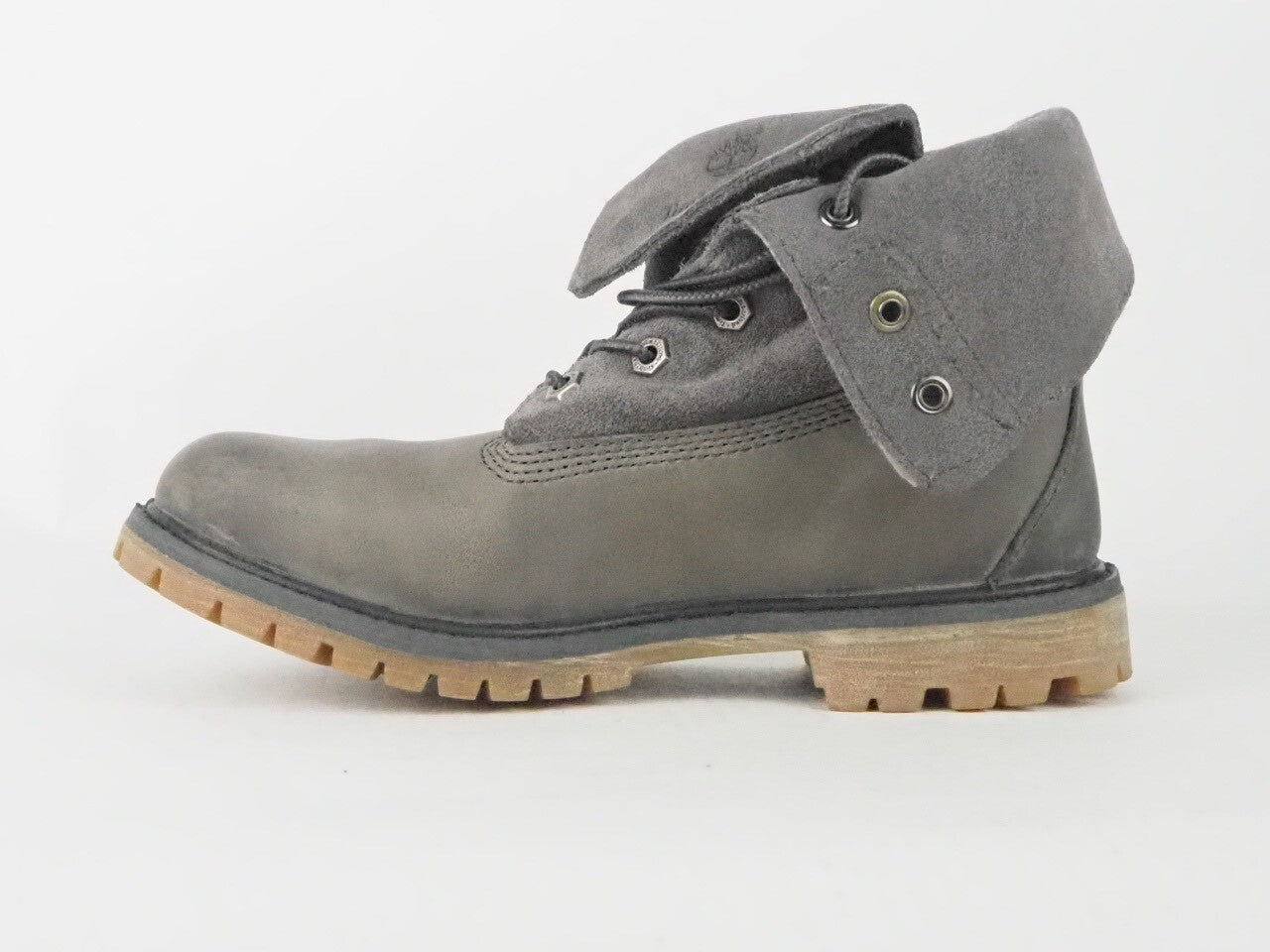Womens Timberland Roll Top 8308A Grey Leather Lace Up Boots