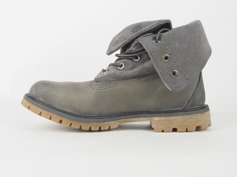 Womens Timberland Roll Top 8308A Grey Leather Lace Up Boots