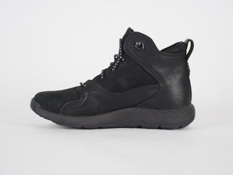 Boys Timberland EK A1I55 Black Leather Laced Toggle Ankle Boots