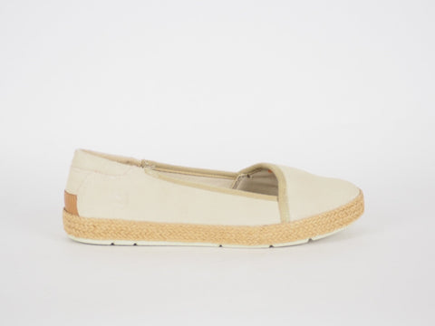 Womens Timberland Casco Bay A17E2 Beige Leather Summer Shoes Slip On Flats