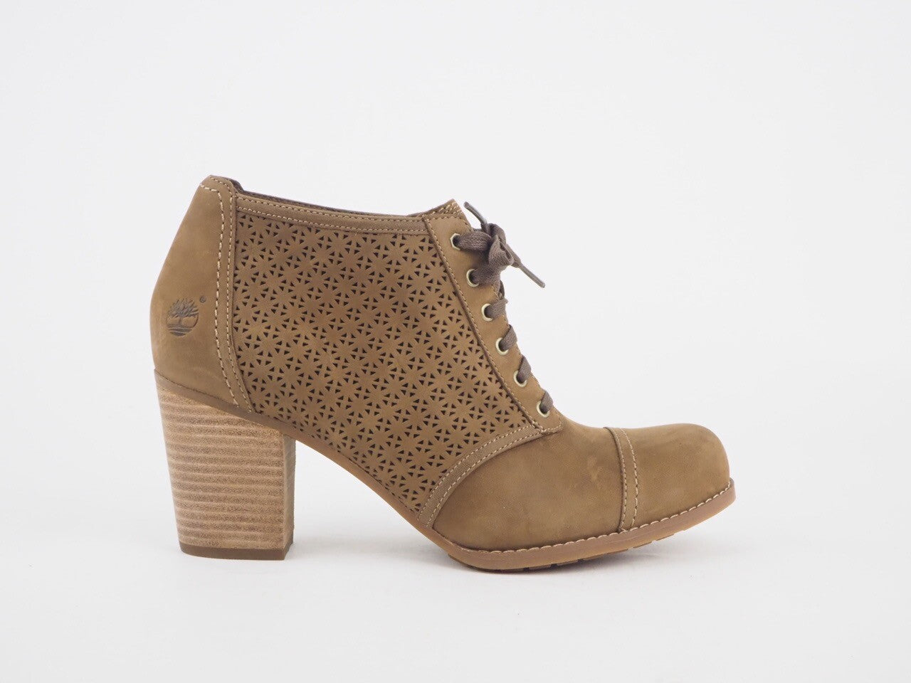 Womens Timberland Rudston Perf 8132R Lt Brown Leather Lace Up Shoe Boots