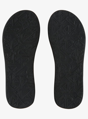 Mens Quiksilver Carver Squish Summer Outdoor Black Grey Flip Flop
